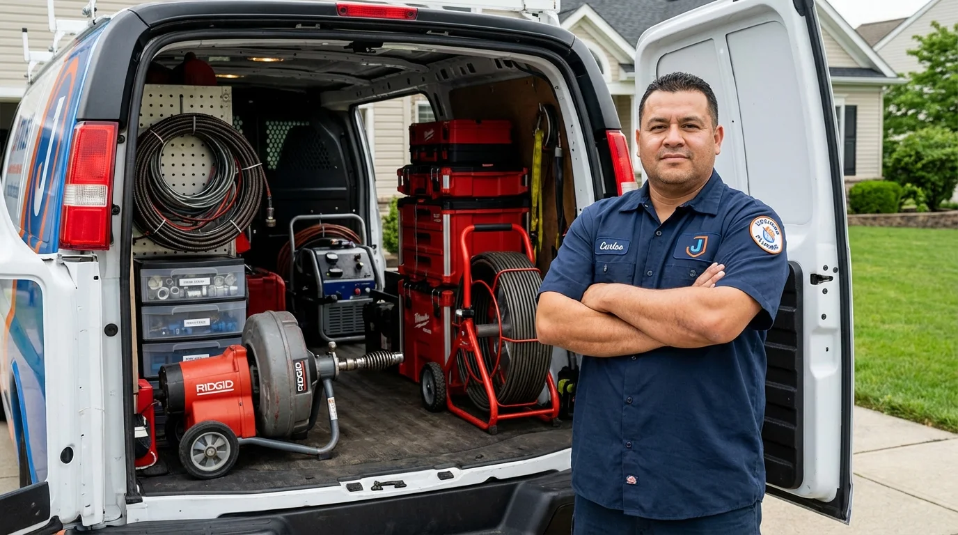 Professional drain cleaning equipment and Johns Plumbing LLC plumber in Eustis