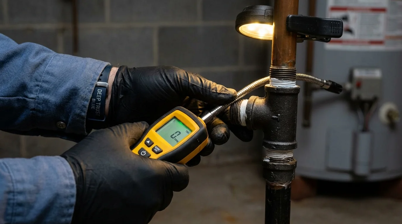 Gas leak detection with electronic sniffer by Johns Plumbing LLC in Eustis