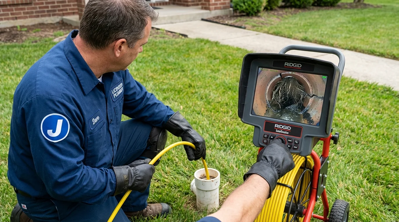 Sewer camera inspection being performed by Johns Plumbing LLC in Eustis