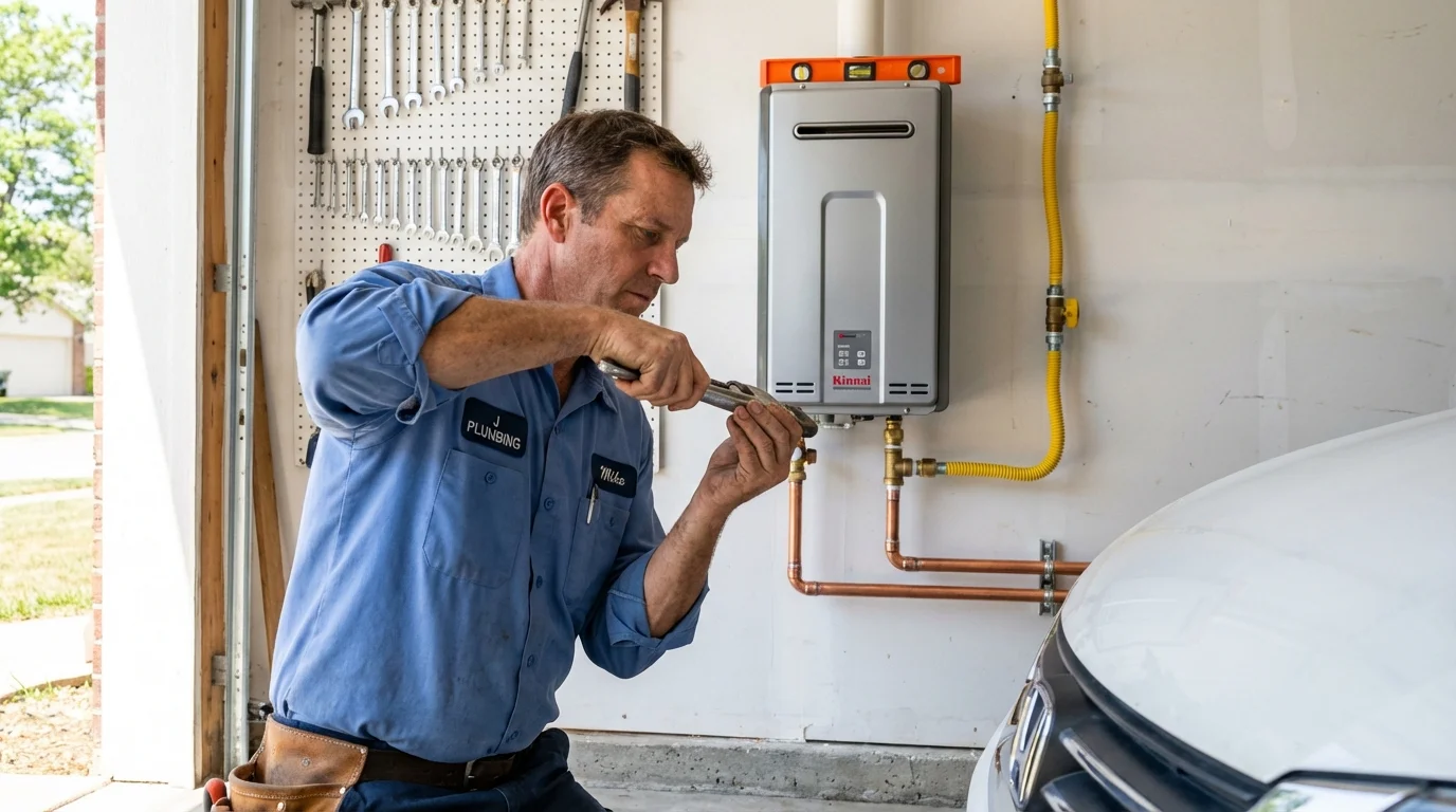 Tankless water heater installation by a Johns Plumbing LLC plumber in Eustis